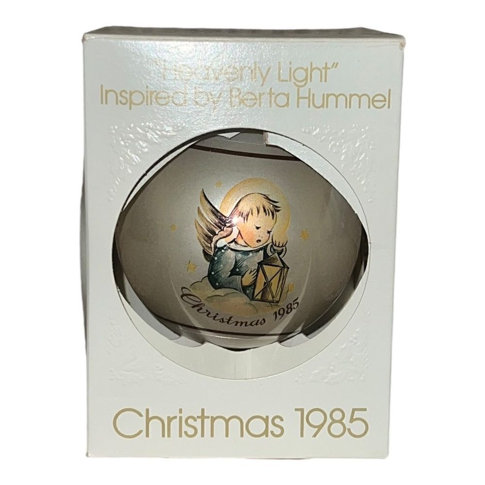 Schmid Berta Hummel Heavenly Light 1985 Christmas Glass Ornament W Box